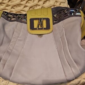 Guess by Marciano Yellow and Gray Shoulder Bag with Bold Accents